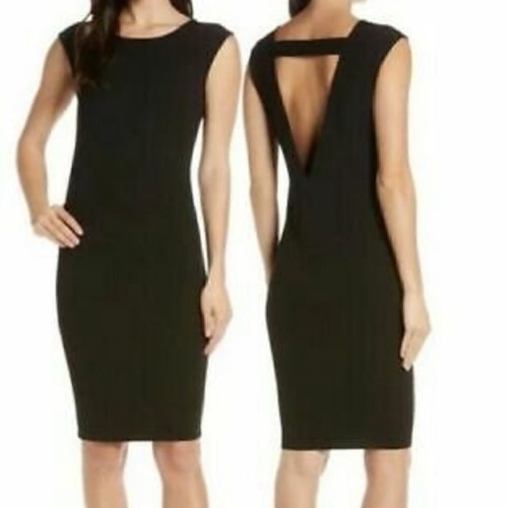 NWT Elizabeth Crosby x Revolve Megan Low V Back Black Dress M